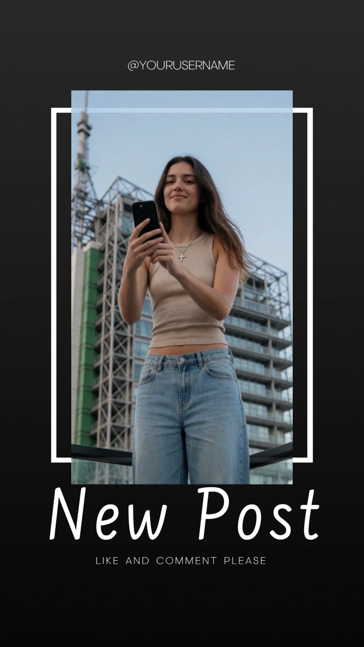 Preview de Nova postagem para Stories do instagram