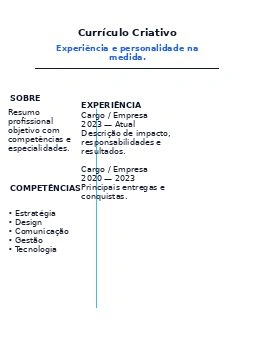 Preview de Currículo Criativo 02