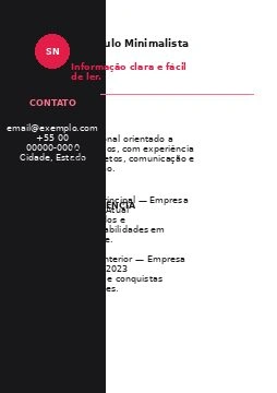 Preview de Currículo Minimalista 03