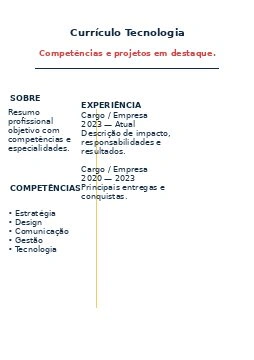 Preview de Currículo Tecnologia 04